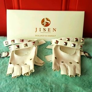 NWT 🎲Studded Punk Fingerless Rivet Gloves🎲